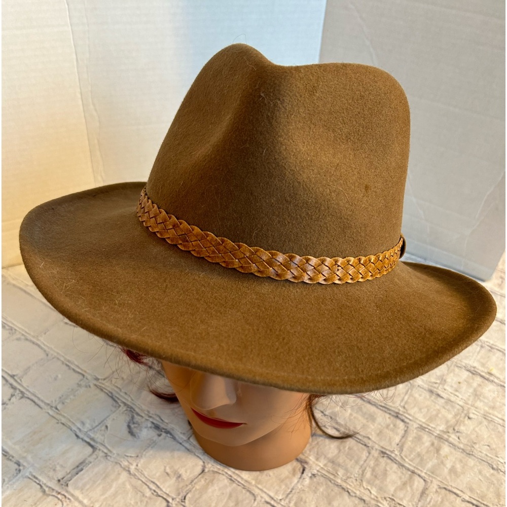 FLEX FELT 100% WOOL VINTAGE USA MADE WOMEN’S WESTERN STYLE BROWN HAT